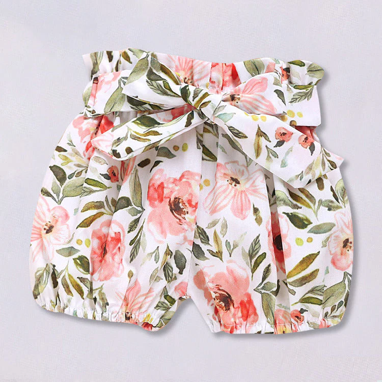 European And American Foreign Trade Lotus Leaf Sleeve Baby Romper Suit Summer New Style Kids Print Shorts - Image 3